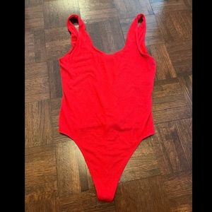 Babaton Red Thong Bodysuit